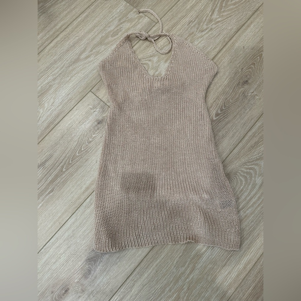 SHEIN tan swim cover up